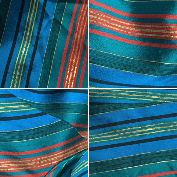 Vintage 80s Striped Holiday Christmas Green Jacket - Picture 7 of 8